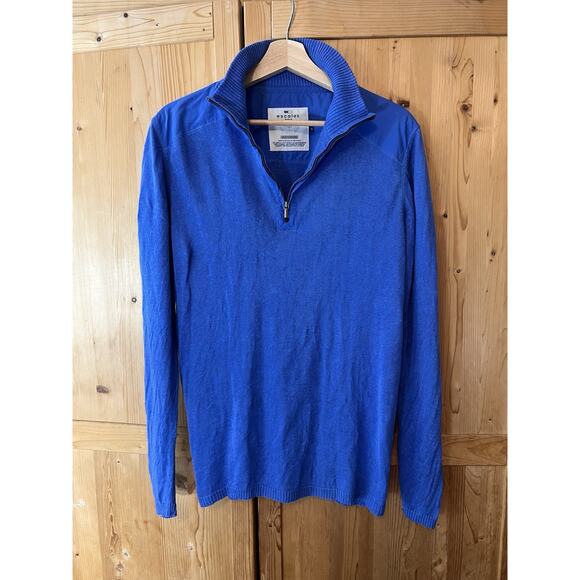 Escales Paris 100% Linen 1/4 Zip Sweater Blue Men's Limited Edition Size L - Picture 2 of 9